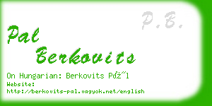 pal berkovits business card